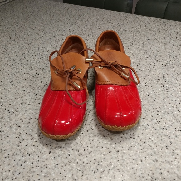 red duck shoes